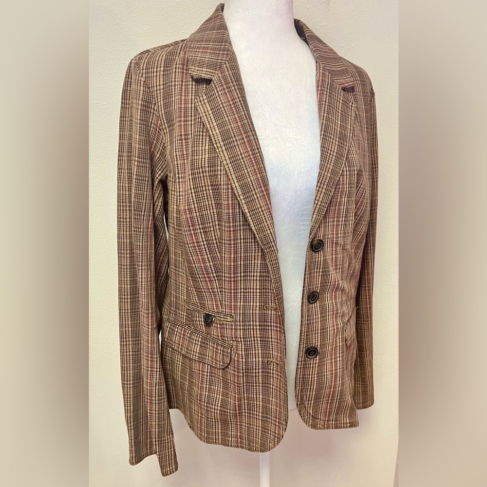 Sonoma Women’s Vintage Plaid Blazer Jacket Size Medium